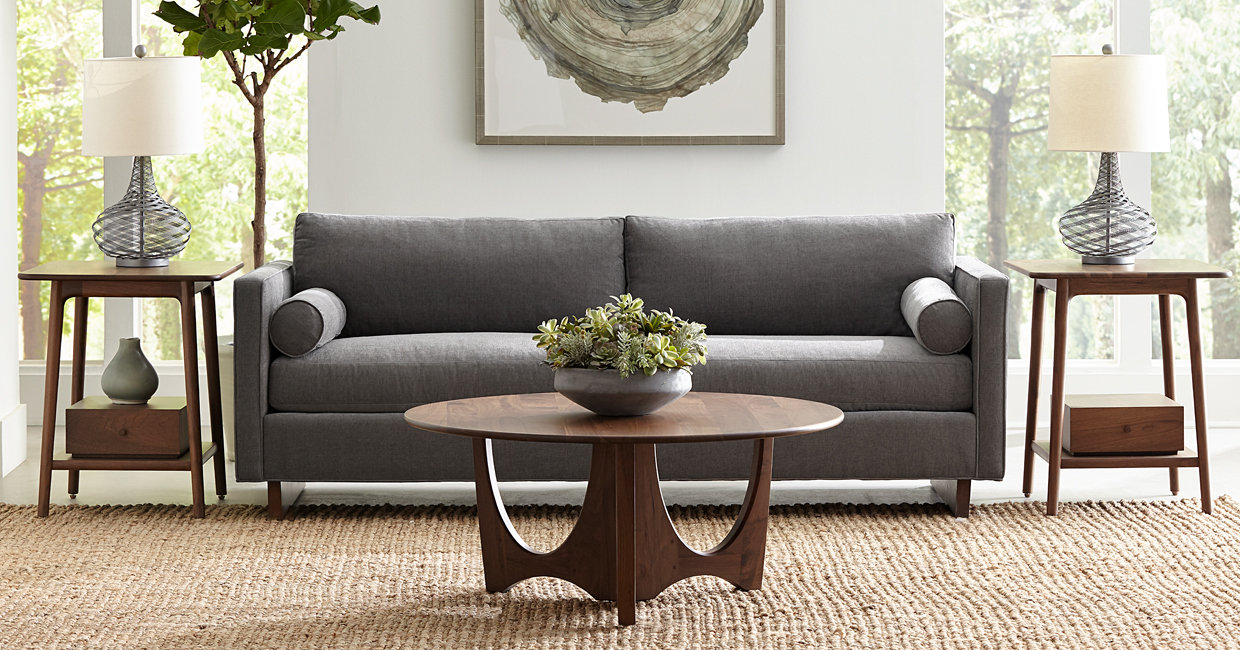 Stickley Walnut Grove Solid Wood Upholstered Bed Perigold